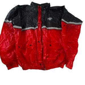 Nelson Rigg CA-250 Hooded Rain Jacket/Pants 2 Pc‎ Red Black Large Waterproof